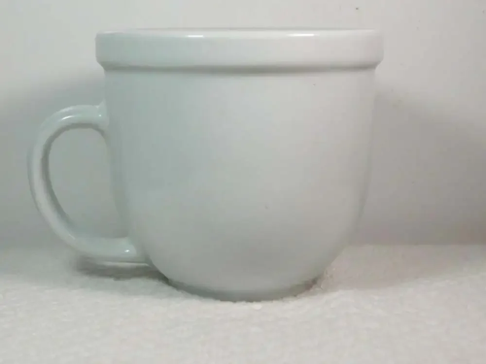 Pottery Barn White Suppertime coffee cup Mug